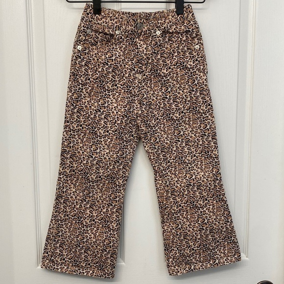 New Legends Girls Vintage Cheetah Print Denim Jeans Size 5 - Picture 1 of 13